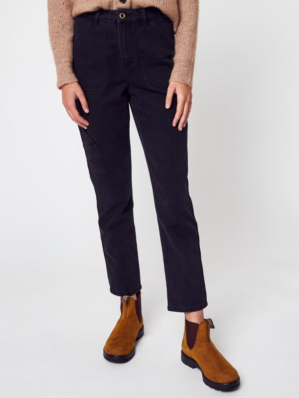Vila High waist&Straight fit crne farmerke