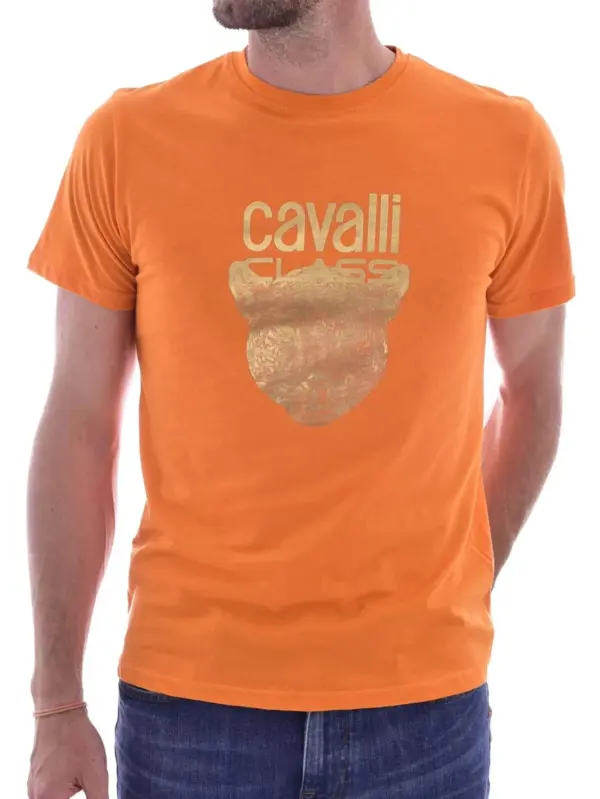 Cavalli Class muška majica zlatni print lav - Image 2