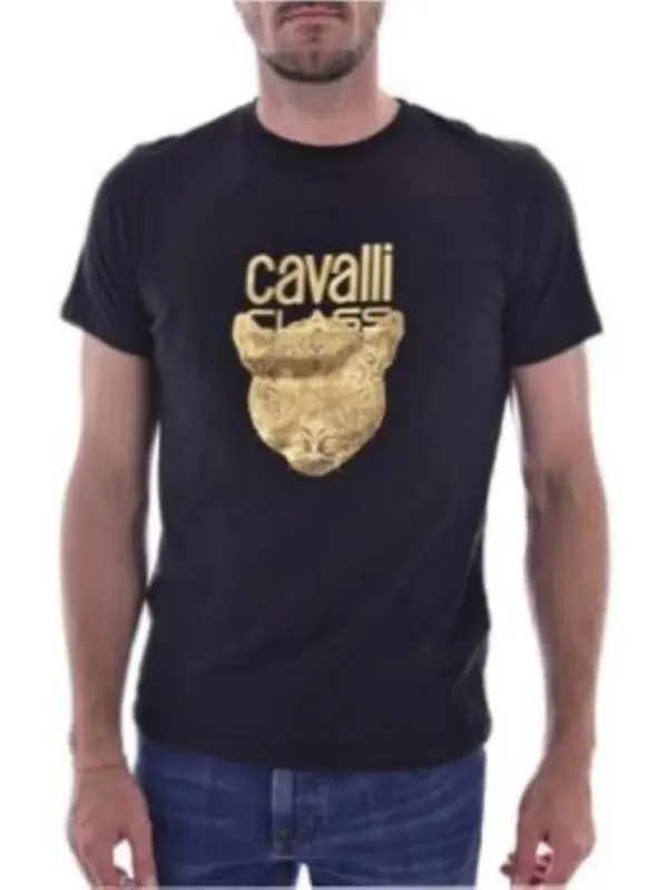Cavalli Class muška majica zlatni print lav - Image 2