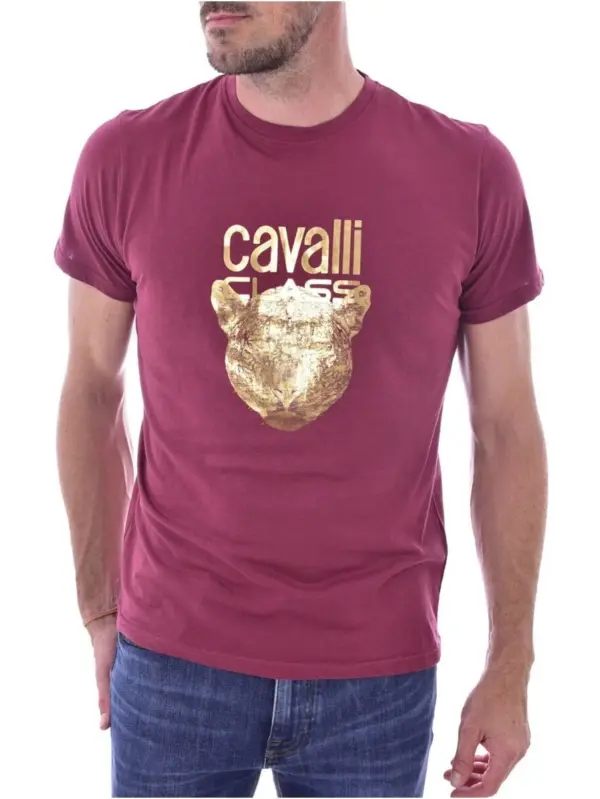 Cavalli Class muška majica zlatni print lav - Image 2